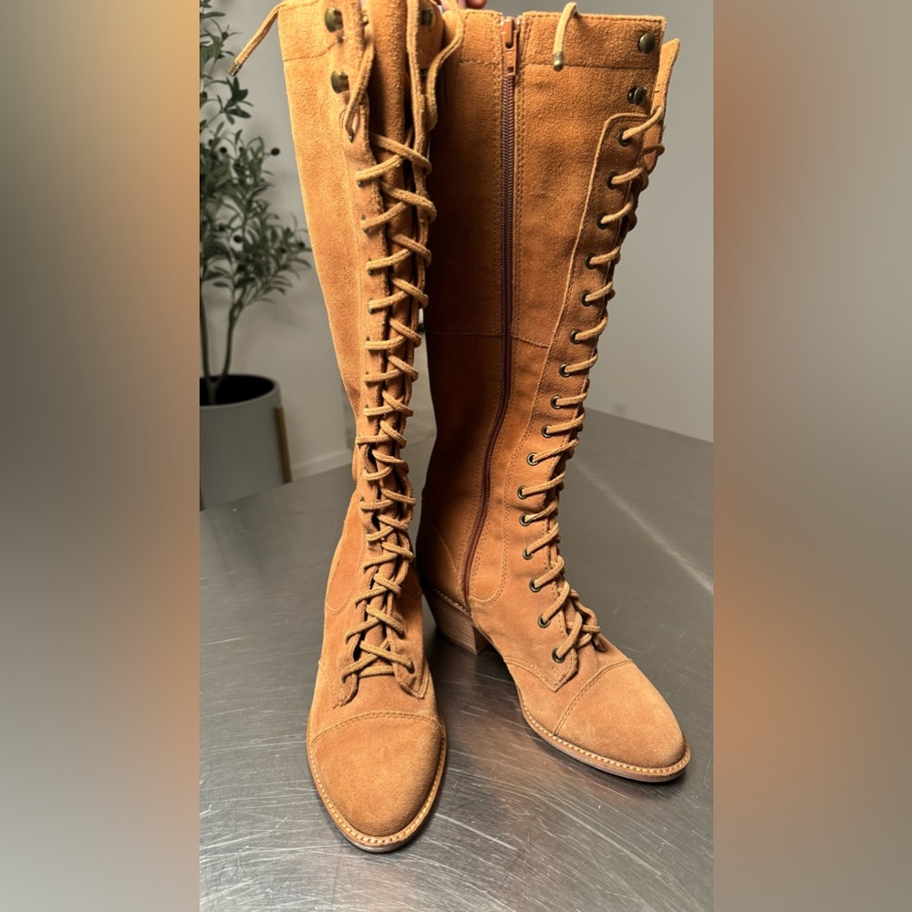 Boots lace-up boots. Size 8 .